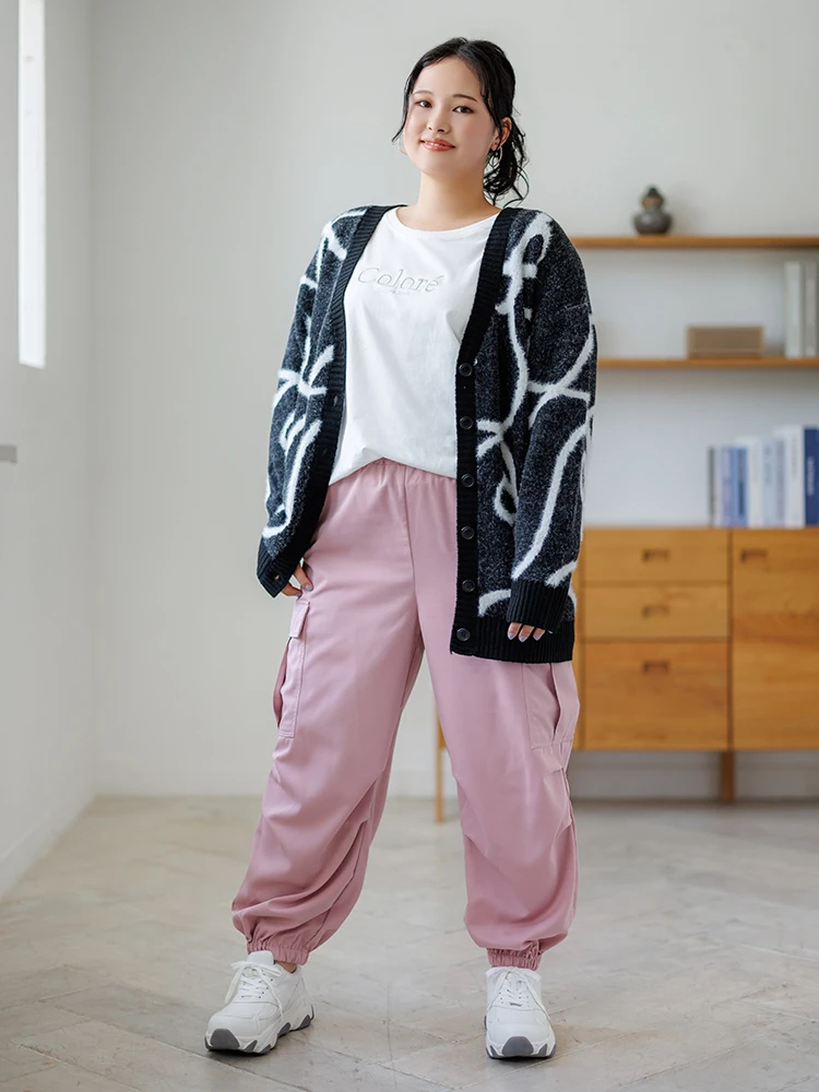 ツイルドロストカーゴパンツ（大きいサイズ・ぽっちゃり女子向け