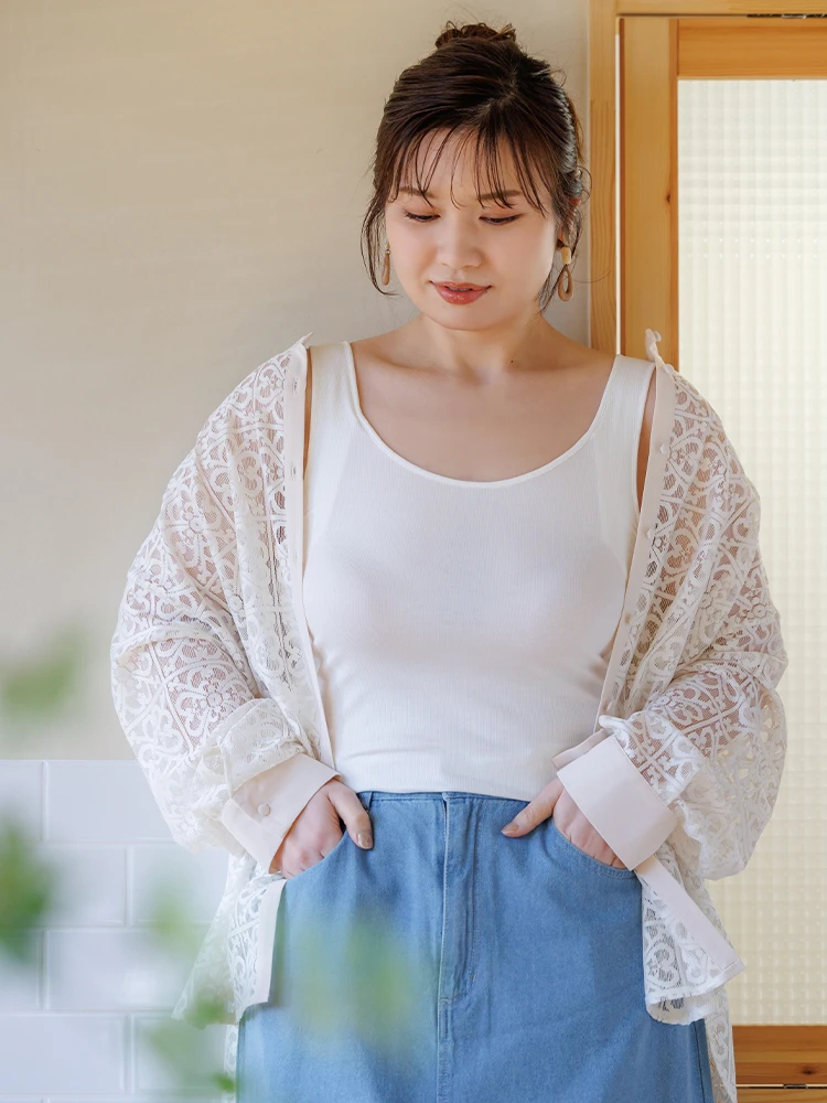 3L～5L]カップ付きタンクトップ（大きいサイズ・ぽっちゃり女子