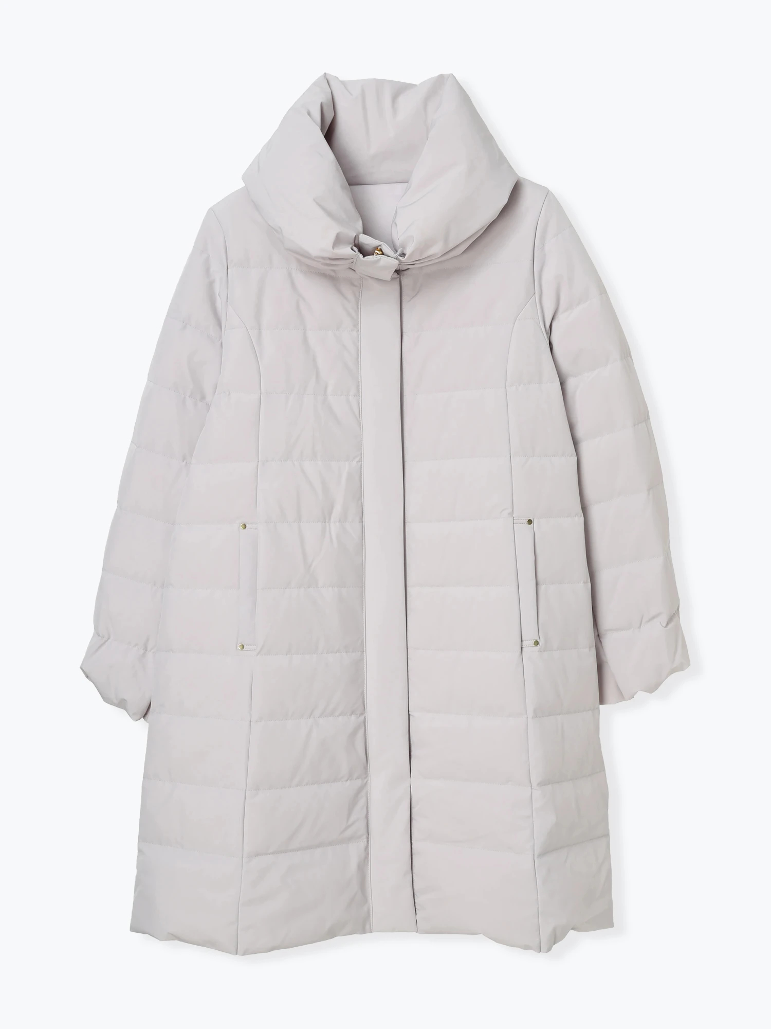 ストレッチボリューム襟ロングダウンコート（大きいサイズ・ぽっちゃり