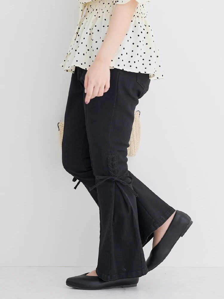 ANDMARY リボンデザイン フレアジーンズ Sサイズ 40%OFF】FLARE DENIM – Shinzone