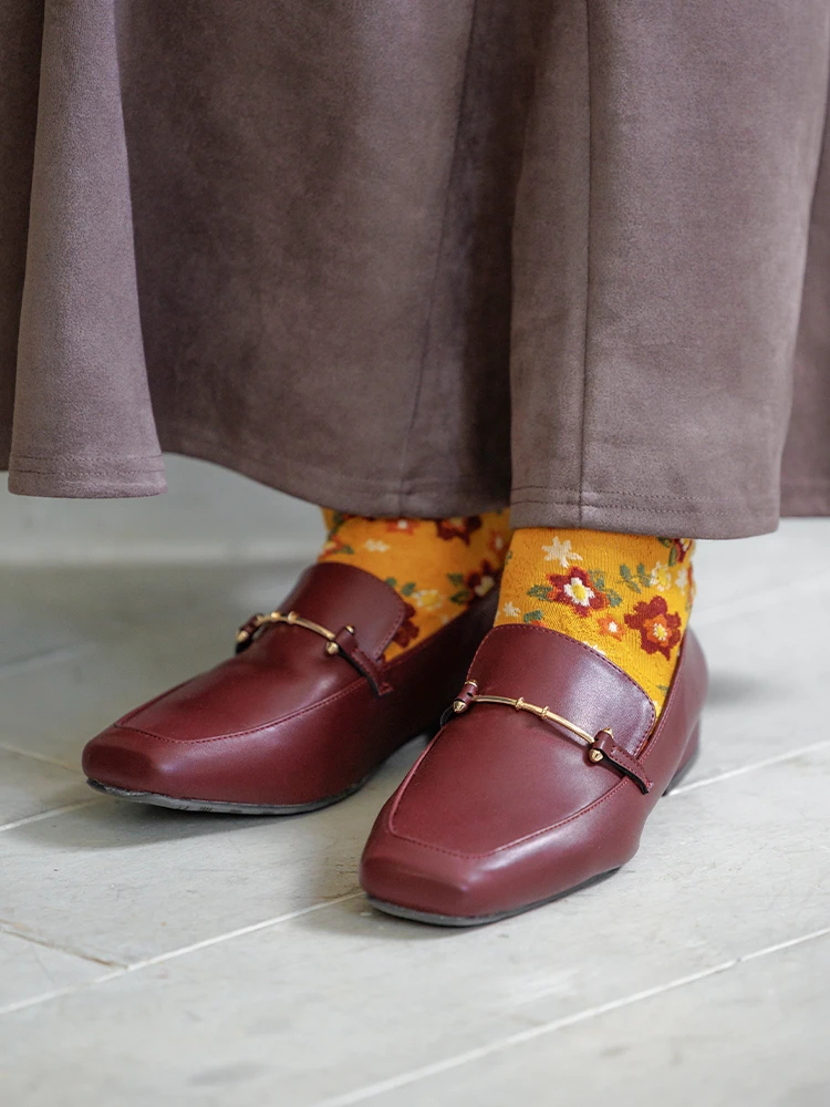 z　 スクエアローファー37サイズ la farfa SHOES/ラ・ファーファシューズ】スクエアビット