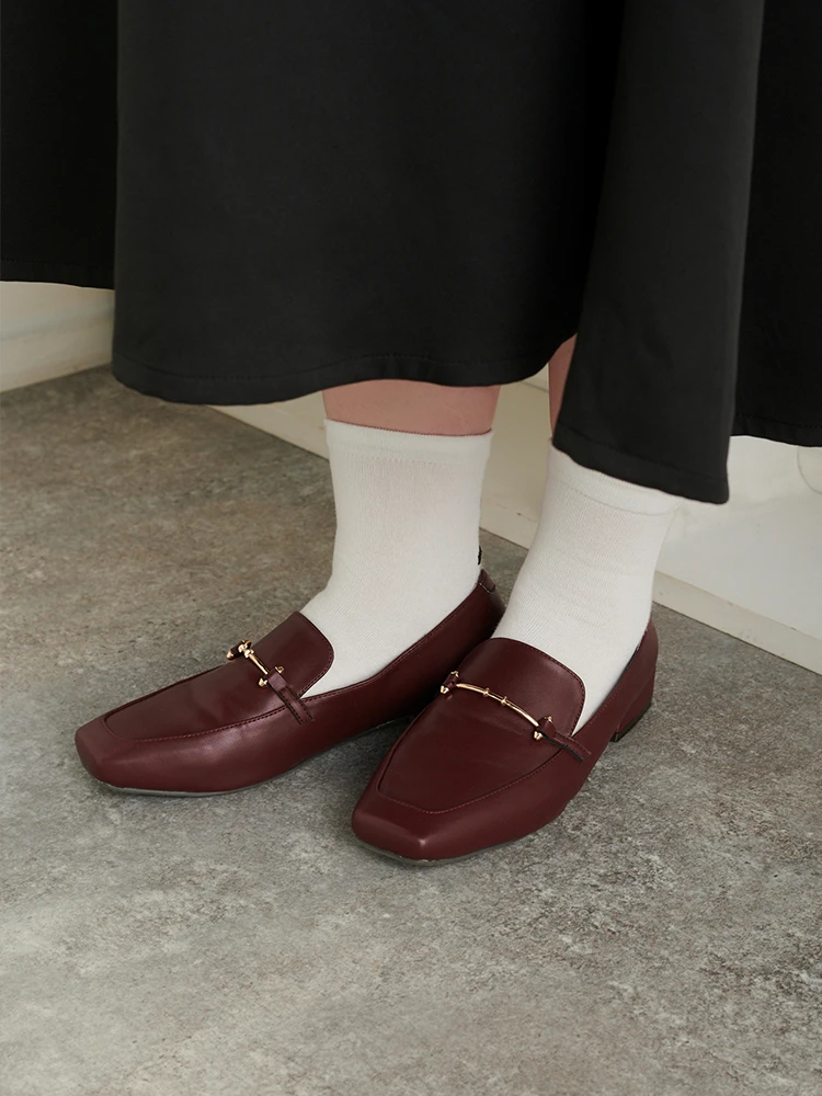 【美品】23区vingt-trois ローファー　26センチ　大きいサイズ　女性 la farfa SHOES/ラ・ファーファシューズ】スクエアビット