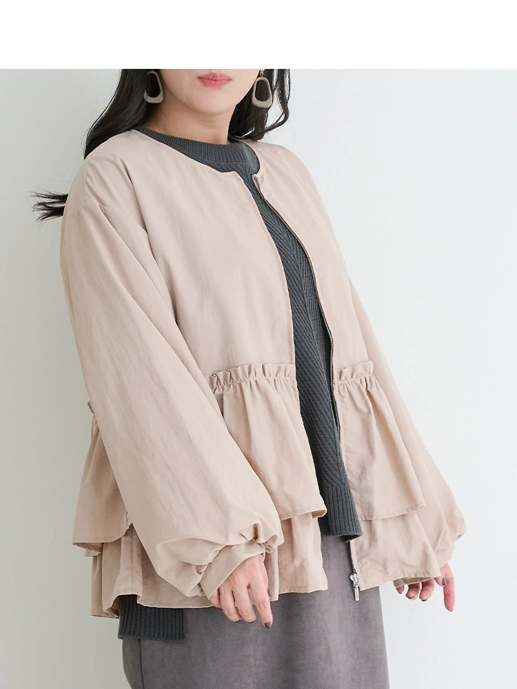 フリルペプラムジャケット（大きいサイズ・ぽっちゃり女子向け