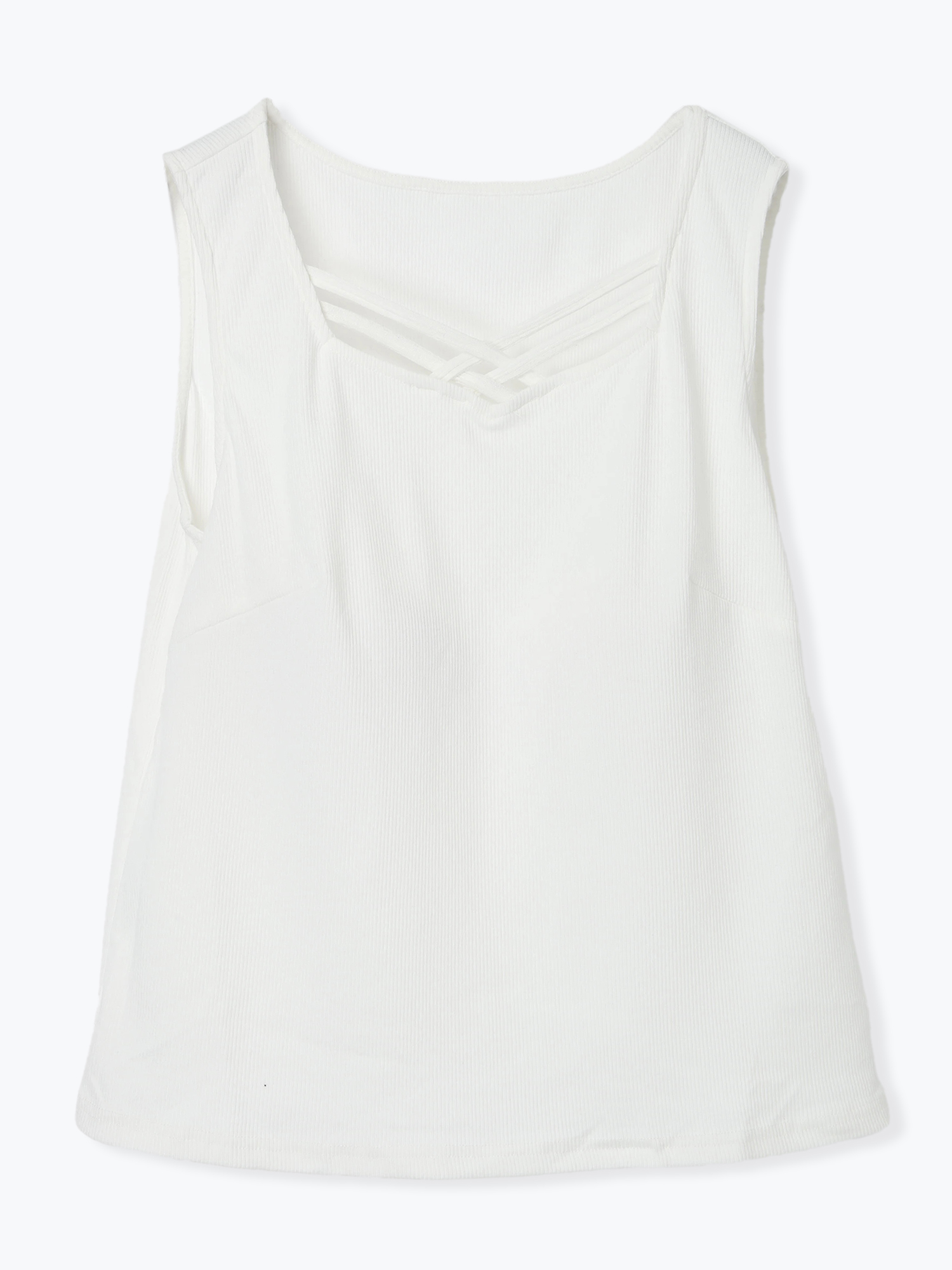 dryrose ホワイト キャミソール BASIC COTTON:〈洗濯機可能〉レースキャミソール 25SS
