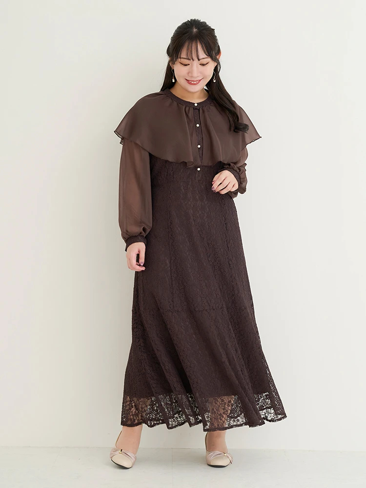 【latteさん専用】 poláura / プリーツドレープイージードレス ブラックのシアーAラインドレス | Dorry doll | M～マタニティ