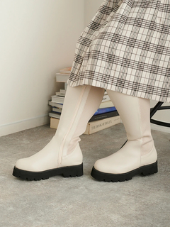 la farfa SHOES/ラ・ファーファシューズ】厚底ニットコンビロング 