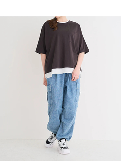 Re-J＆SUPURE(リジェイ＆スプル) |【接触冷感】USAコットンフェイクレイヤードTシャツ