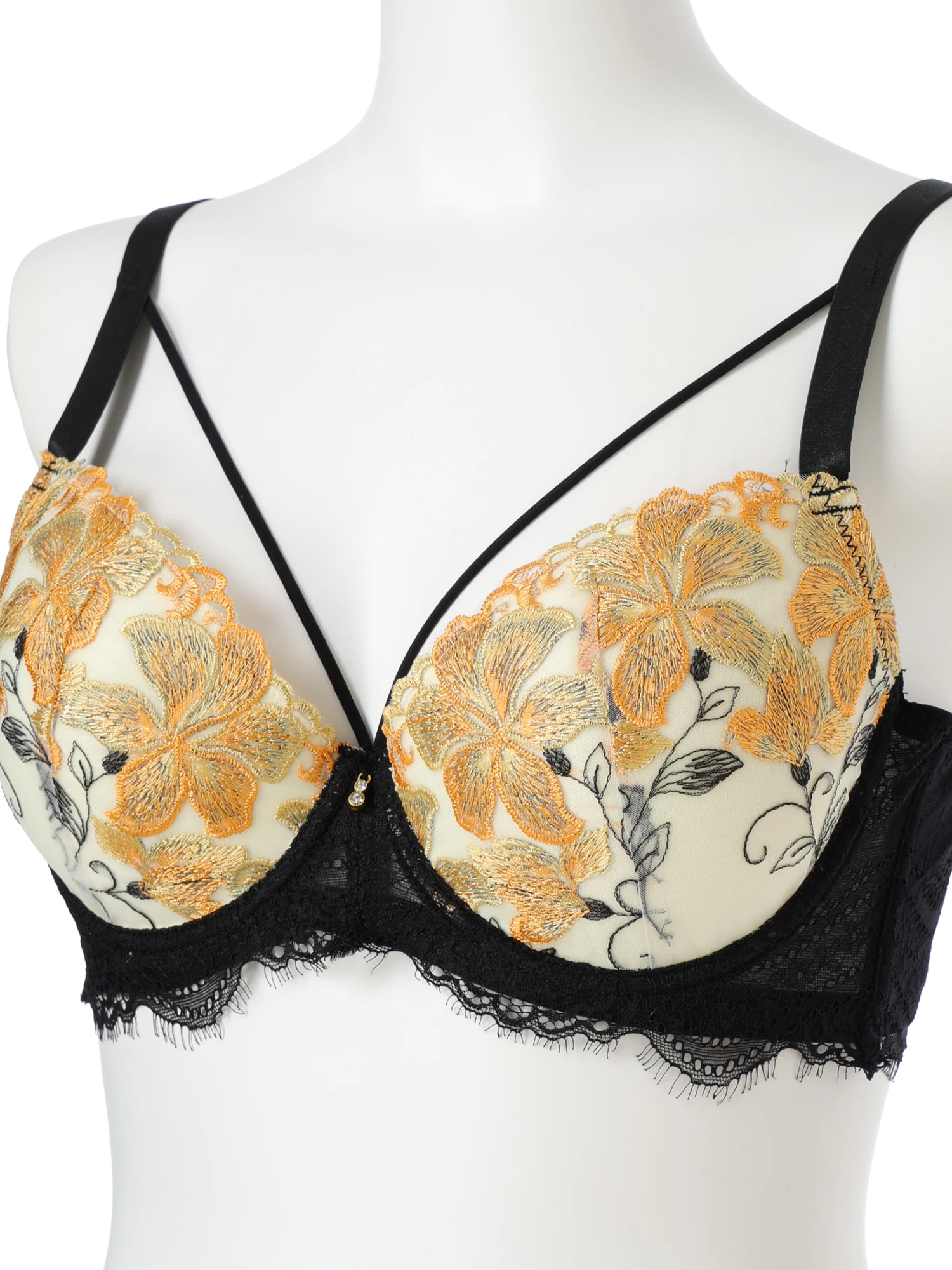 D85-I95]【脇高】ラグジュアリーブラ＆ショーツ(モールドカップ