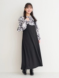 新品　23区　花柄ボウタイワンピース　40 セール】 【NARACAMICIE】幾何柄ボウタイワンピース （ロング・マキシ