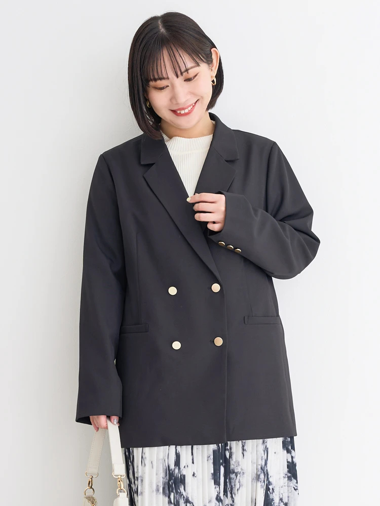 Wテーラードジャケット（大きいサイズ・ぽっちゃり女子向け｜コート