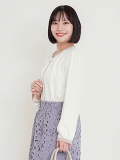 Re-J＆SUPURE(リジェイ＆スプル) |配色パイピングブラウス（無地/花柄）
