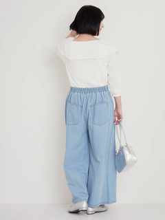 Re-J＆SUPURE(リジェイ＆スプル) |【WEB限定】パール付きデニムワイドパンツ