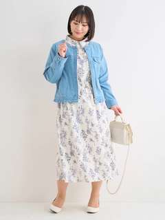 Re-J＆SUPURE(リジェイ＆スプル) |【WEB限定】無地・花柄肩レース切り替えフリルシャツワンピース