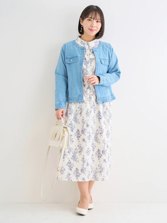 Re-J＆SUPURE(リジェイ＆スプル) |【WEB限定】無地・花柄肩レース切り替えフリルシャツワンピース