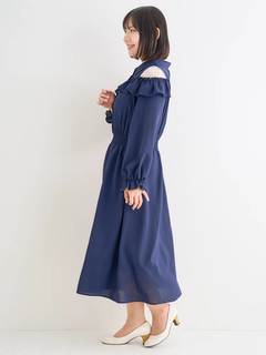 Re-J＆SUPURE(リジェイ＆スプル) |【WEB限定】無地・花柄肩レース切り替えフリルシャツワンピース