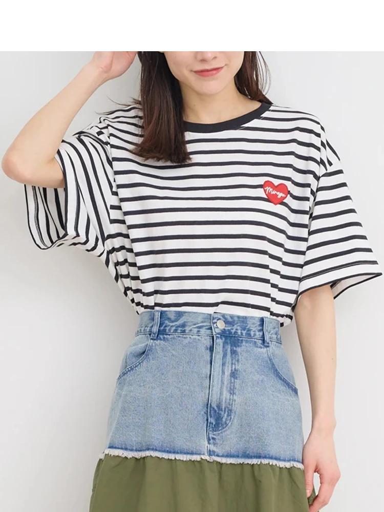 Re-J＆SUPURE(リジェイ＆スプル) |【接触冷感】ハートワッペンTシャツ