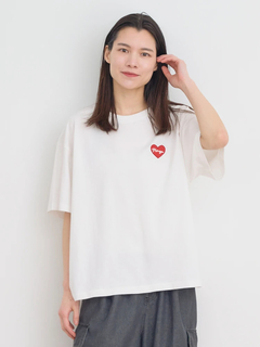 Re-J＆SUPURE(リジェイ＆スプル) |【接触冷感】ハートワッペンTシャツ