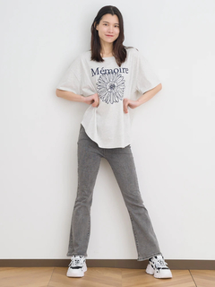 Re-J＆SUPURE(リジェイ＆スプル) |【接触冷感】フラワー×ロゴ刺繍Tシャツ