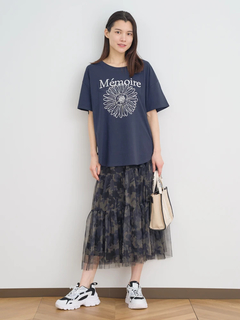 Re-J＆SUPURE(リジェイ＆スプル) |【接触冷感】フラワー×ロゴ刺繍Tシャツ