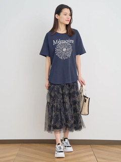 Re-J＆SUPURE(リジェイ＆スプル) |【接触冷感】フラワー×ロゴ刺繍Tシャツ