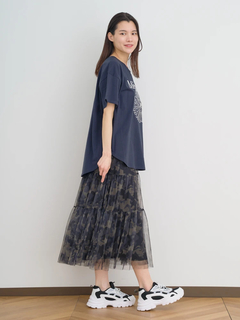 Re-J＆SUPURE(リジェイ＆スプル) |【接触冷感】フラワー×ロゴ刺繍Tシャツ