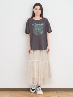 Re-J＆SUPURE(リジェイ＆スプル) |【接触冷感】フラワー×ロゴ刺繍Tシャツ