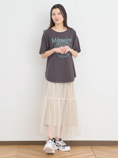 Re-J＆SUPURE(リジェイ＆スプル) |【接触冷感】フラワー×ロゴ刺繍Tシャツ