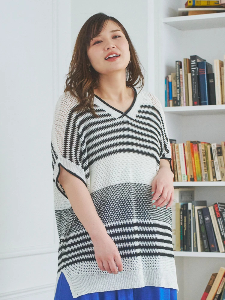 【新品タグ付き】FRAY I.D ニットトップス ボーダー FREEサイズ FR5785EW033450_fw_thumbM.jpg