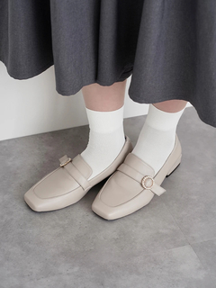 Re-J＆SUPURE(リジェイ＆スプル) |【la farfa SHOES/ラ・ファーファシューズ】ビジュー付きスクエアローファー