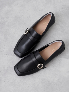 Re-J＆SUPURE(リジェイ＆スプル) |【la farfa SHOES/ラ・ファーファシューズ】ビジュー付きスクエアローファー