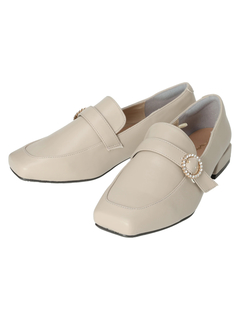 Re-J＆SUPURE(リジェイ＆スプル) |【la farfa SHOES/ラ・ファーファシューズ】ビジュー付きスクエアローファー