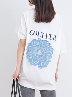Re-J＆SUPURE(リジェイ＆スプル) |デニムフラワー刺繍Tシャツ