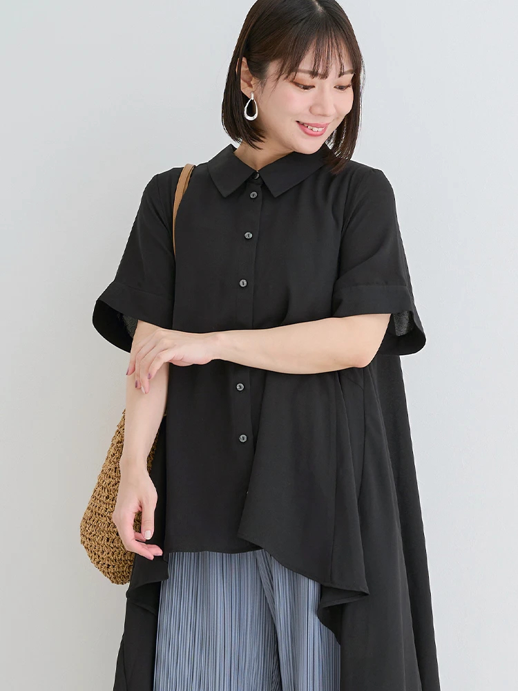 WEB限定】イレヘムシャツワンピース（大きいサイズ・ぽっちゃり女子