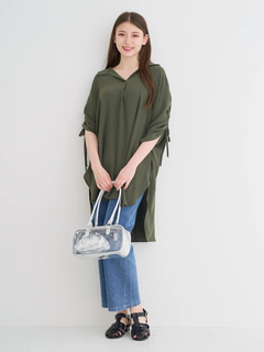 Re-J＆SUPURE(リジェイ＆スプル) |【接触冷感】袖ドロストスキッパーネックチュニック