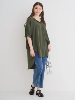 Re-J＆SUPURE(リジェイ＆スプル) |【接触冷感】袖ドロストスキッパーネックチュニック