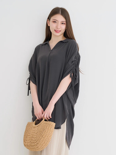 Re-J＆SUPURE(リジェイ＆スプル) |【接触冷感】袖ドロストスキッパーネックチュニック