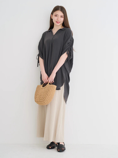 Re-J＆SUPURE(リジェイ＆スプル) |【接触冷感】袖ドロストスキッパーネックチュニック