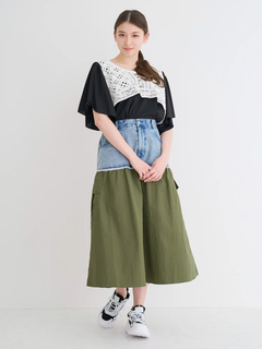 Re-J＆SUPURE(リジェイ＆スプル) |【WEB限定】デニム×ナイロン切り替えカーゴスカート