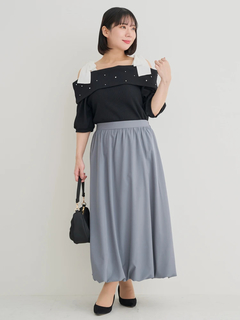 Re-J＆SUPURE(リジェイ＆スプル) |【WEB限定】ビジュー付きショルダーリボンオフショルトップス