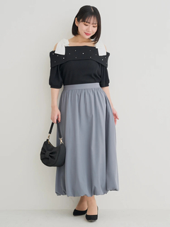 Re-J＆SUPURE(リジェイ＆スプル) |【WEB限定】ビジュー付きショルダーリボンオフショルトップス