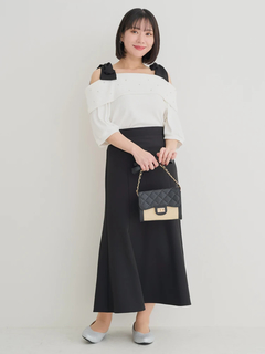 Re-J＆SUPURE(リジェイ＆スプル) |【WEB限定】ビジュー付きショルダーリボンオフショルトップス