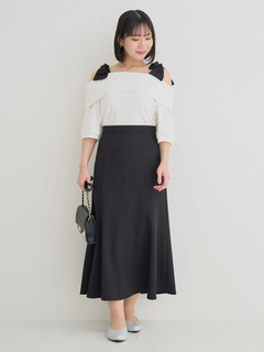 Re-J＆SUPURE(リジェイ＆スプル) |【WEB限定】ビジュー付きショルダーリボンオフショルトップス