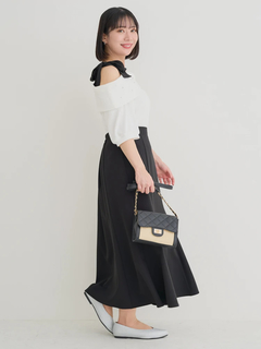 Re-J＆SUPURE(リジェイ＆スプル) |【WEB限定】ビジュー付きショルダーリボンオフショルトップス