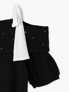 Re-J＆SUPURE(リジェイ＆スプル) |【WEB限定】ビジュー付きショルダーリボンオフショルトップス