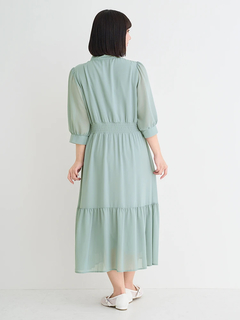 Re-J＆SUPURE(リジェイ＆スプル) |【WEB限定】シフォンジョーゼット５分袖ボウタイワンピース