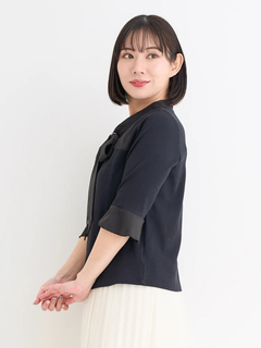 Re-J＆SUPURE(リジェイ＆スプル) |【WEB限定】5分袖布帛切り替えボウタイブラウス
