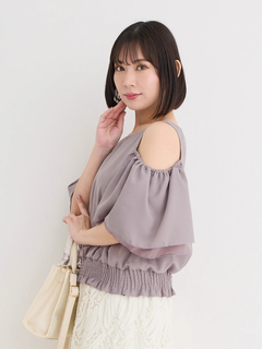 Re-J＆SUPURE(リジェイ＆スプル) |【WEB限定】肩開きフレアスリーブトップス