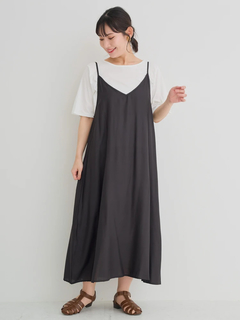 Re-J＆SUPURE(リジェイ＆スプル) |【接触冷感・UV】[SET]Tシャツ×キャミワンピース（無地・ドット柄・花柄）