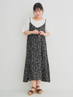 Re-J＆SUPURE(リジェイ＆スプル) |【接触冷感・UV】[SET]Tシャツ×キャミワンピース（無地・ドット柄・花柄）