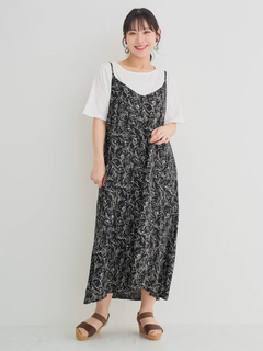 Re-J＆SUPURE(リジェイ＆スプル) |【接触冷感・UV】[SET]Tシャツ×キャミワンピース（無地・ドット柄・花柄）